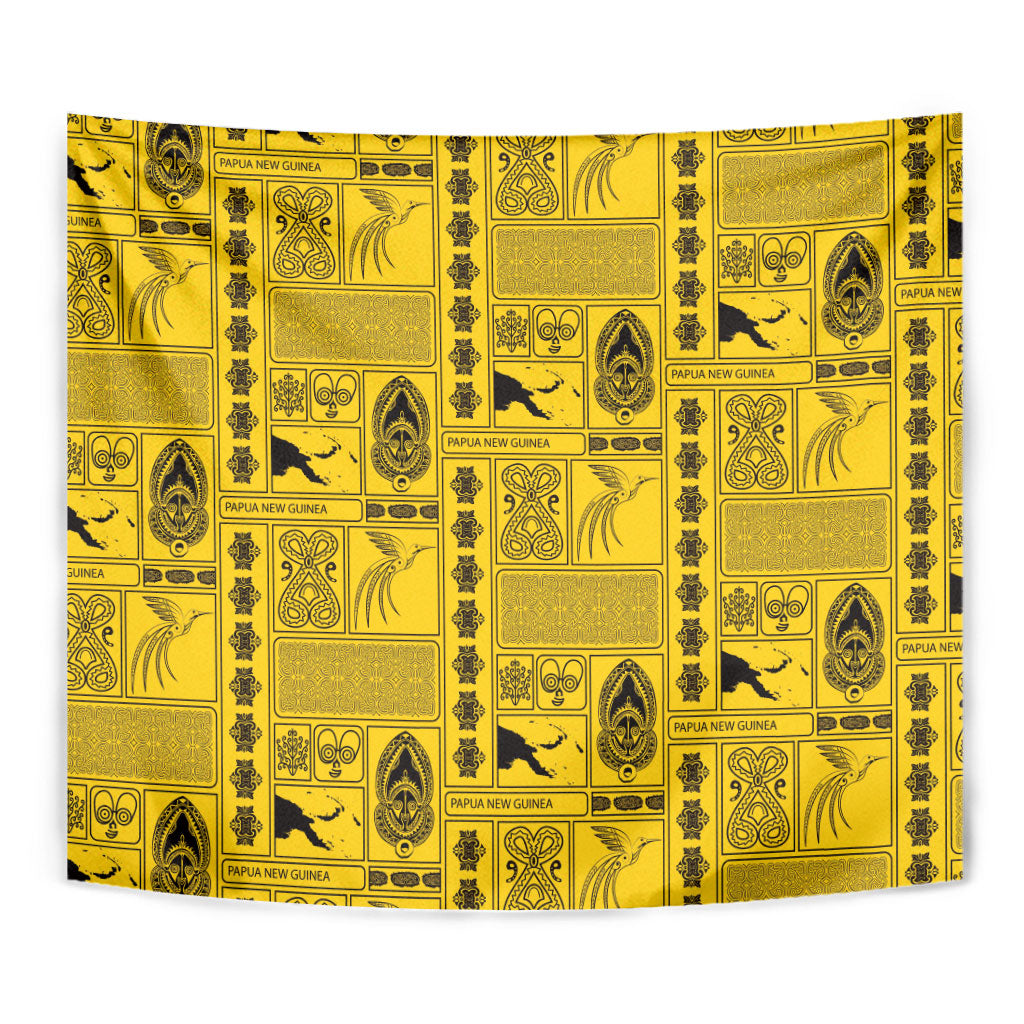 Papua New Guinea Heritage Motif Tapestry Yellow Version LT05 - Polynesian Pride