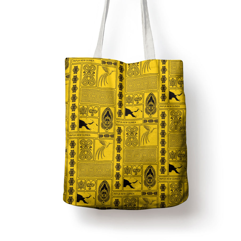 Papua New Guinea Heritage Motif Tote Bag Yellow Version LT05 - Polynesian Pride
