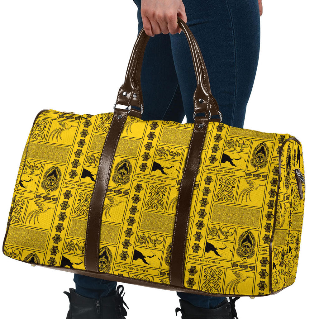 Papua New Guinea Heritage Motif Travel Bag Yellow Version LT05 - Polynesian Pride