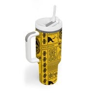 Papua New Guinea Heritage Motif Tumbler With Handle Yellow Version LT05 - Polynesian Pride