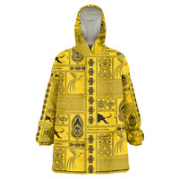 Papua New Guinea Heritage Motif Wearable Blanket Hoodie Yellow Version LT05 One Size Yellow - Polynesian Pride
