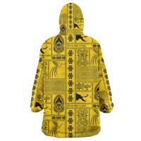 Papua New Guinea Heritage Motif Wearable Blanket Hoodie Yellow Version LT05 - Polynesian Pride