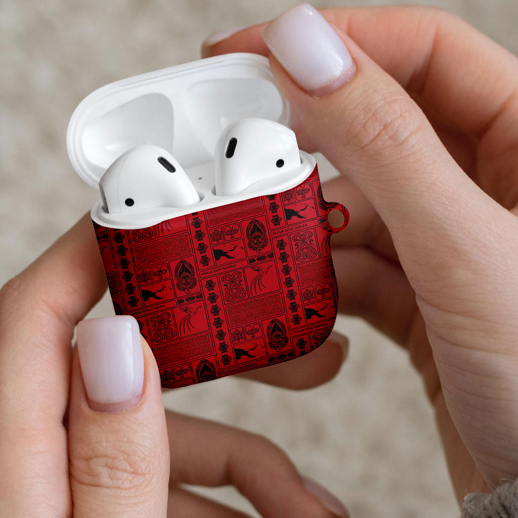 Papua New Guinea Heritage Motif AirPods Case Red Version LT05 - Polynesian Pride