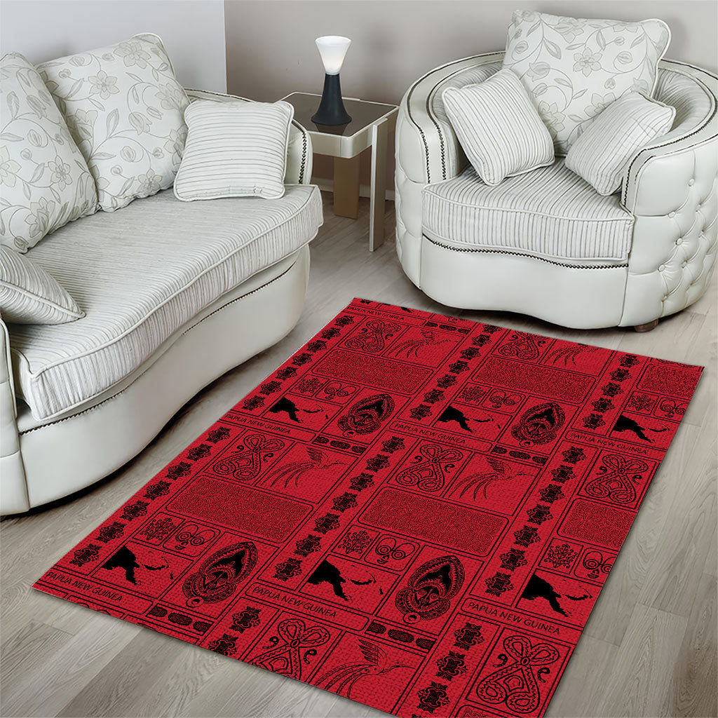 Papua New Guinea Heritage Motif Area Rug Red Version LT05 - Polynesian Pride