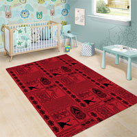 Papua New Guinea Heritage Motif Area Rug Red Version LT05 - Polynesian Pride