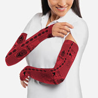 Papua New Guinea Heritage Motif Arm Sleeves Red Version LT05 - Polynesian Pride
