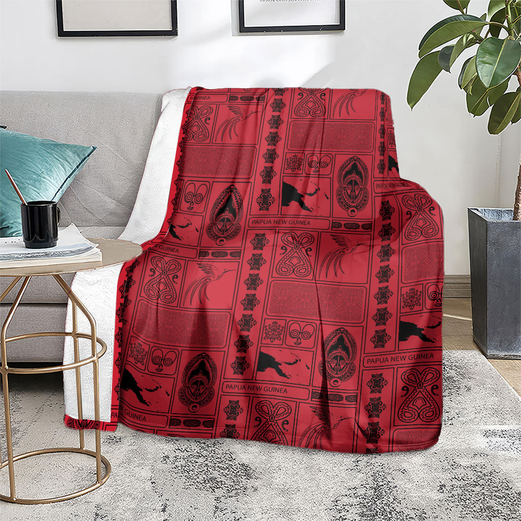 Papua New Guinea Heritage Motif Blanket Red Version LT05 - Polynesian Pride