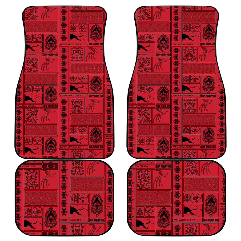 Papua New Guinea Heritage Motif Car Mats Red Version LT05 - Polynesian Pride