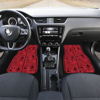 Papua New Guinea Heritage Motif Car Mats Red Version LT05 Set 2pcs - Front Red - Polynesian Pride