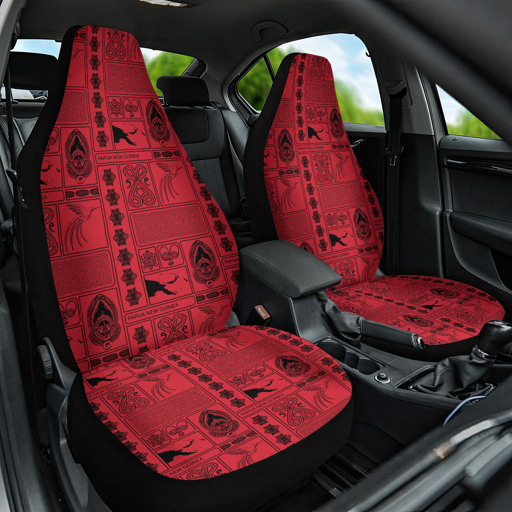 Papua New Guinea Heritage Motif Car Seat Cover Red Version LT05 One Size Red - Polynesian Pride