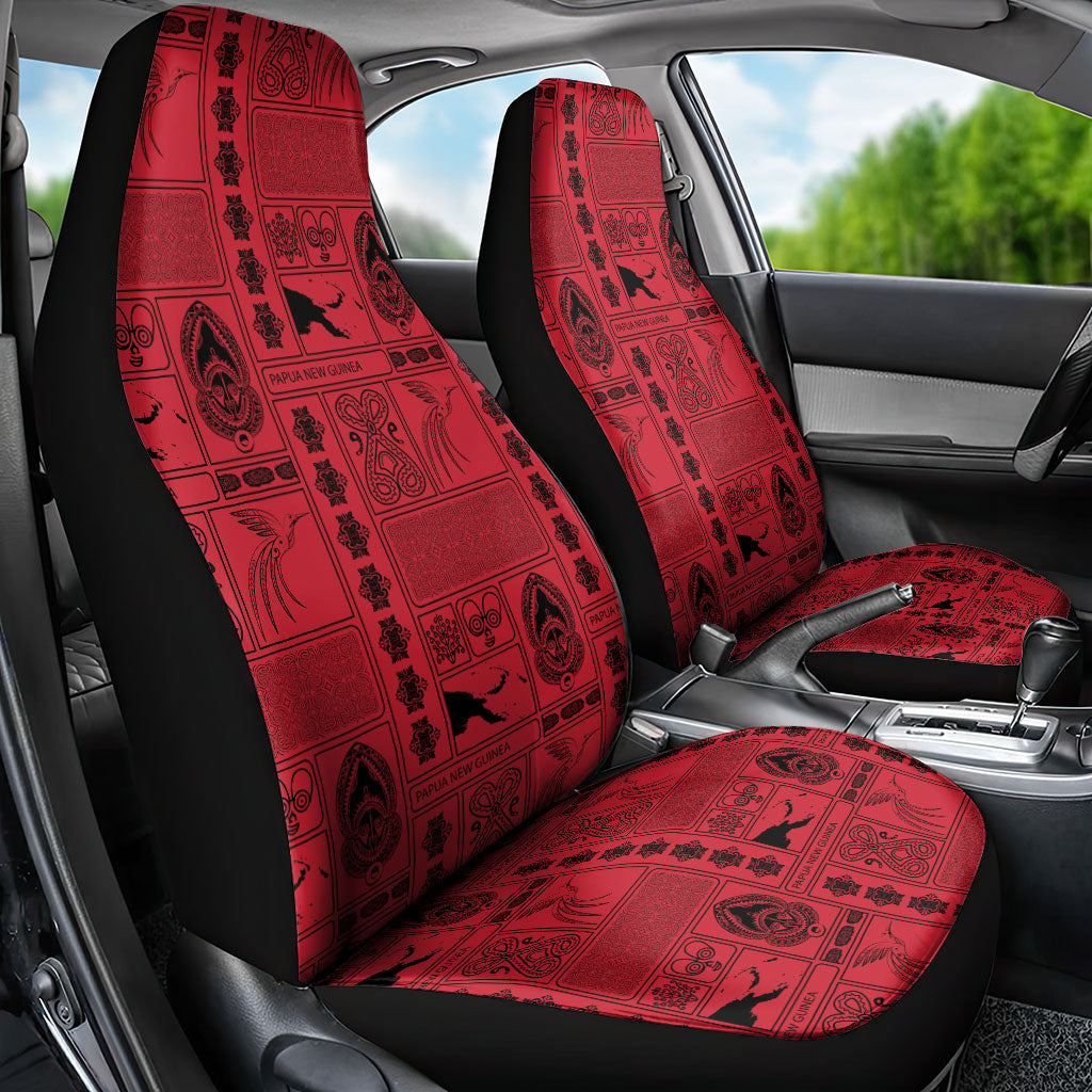 Papua New Guinea Heritage Motif Car Seat Cover Red Version LT05 - Polynesian Pride