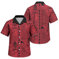 Papua New Guinea Heritage Motif Family Matching Mermaid Dress and Hawaiian Shirt Red Version LT05 Son's Shirt Red - Polynesian Pride