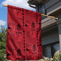 Papua New Guinea Heritage Motif Garden Flag Red Version LT05 - Polynesian Pride
