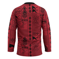 Papua New Guinea Heritage Motif Hockey Jersey Red Version LT05 - Polynesian Pride