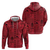 Papua New Guinea Heritage Motif Hoodie Red Version LT05 - Polynesian Pride