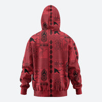 Papua New Guinea Heritage Motif Hoodie Red Version LT05 - Polynesian Pride
