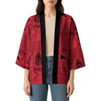 Papua New Guinea Heritage Motif Kimono Red Version LT05 - Polynesian Pride
