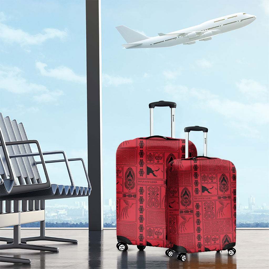 Papua New Guinea Heritage Motif Luggage Cover Red Version LT05 - Polynesian Pride