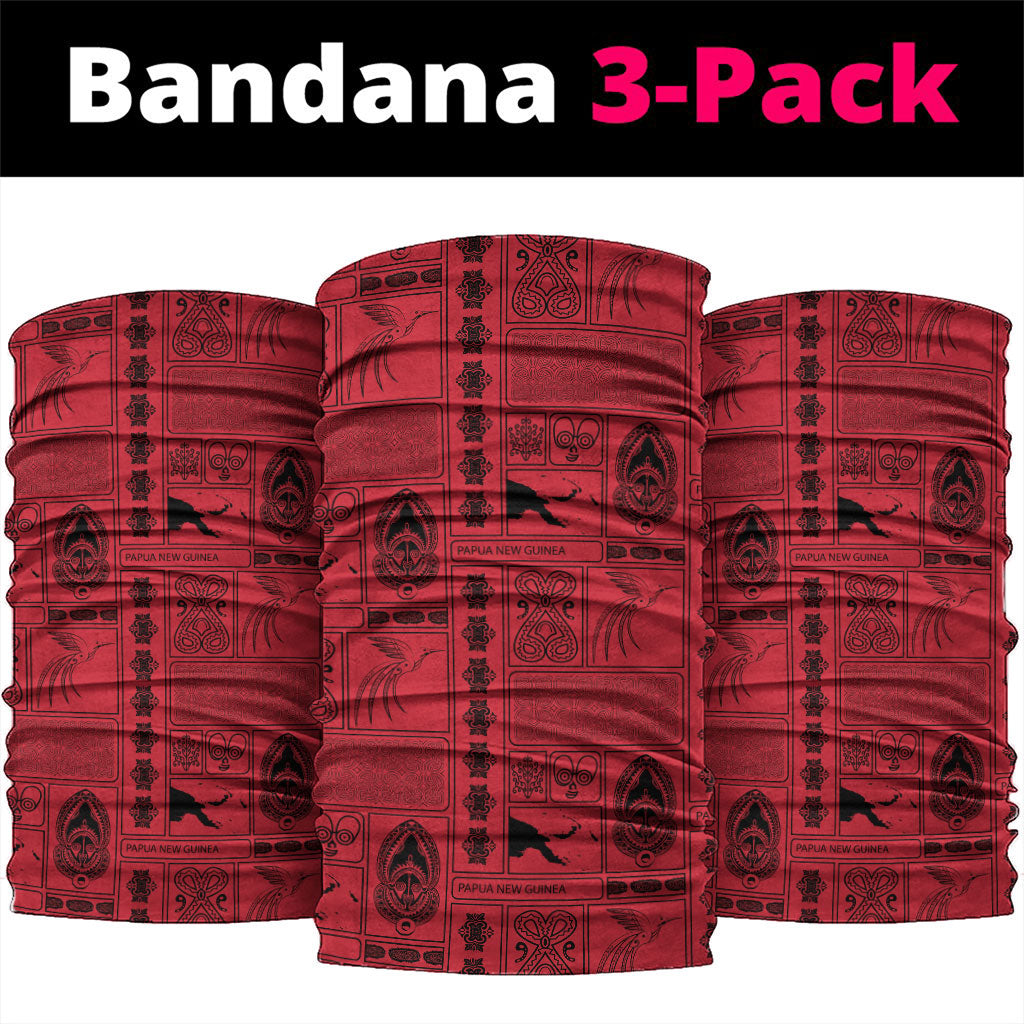 Papua New Guinea Heritage Motif Neck Gaiter Red Version LT05 package One Size: 25*50cm Red - Polynesian Pride