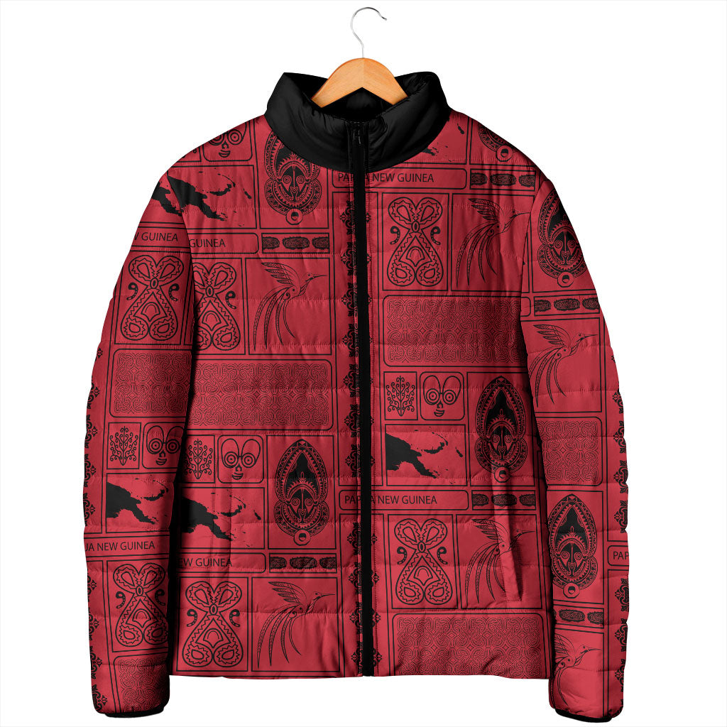 Papua New Guinea Heritage Motif Padded Jacket Red Version LT05 - Polynesian Pride