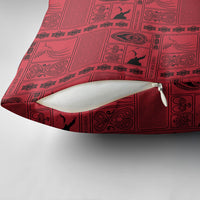 Papua New Guinea Heritage Motif Pillow Cover Red Version LT05 - Polynesian Pride