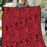 Papua New Guinea Heritage Motif Quilt Red Version LT05 Red - Polynesian Pride