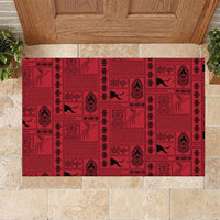 Papua New Guinea Heritage Motif Rubber Doormat Red Version LT05 Red - Polynesian Pride