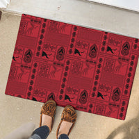 Papua New Guinea Heritage Motif Rubber Doormat Red Version LT05 - Polynesian Pride