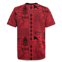 Papua New Guinea Heritage Motif Rugby Jersey Red Version LT05 - Polynesian Pride