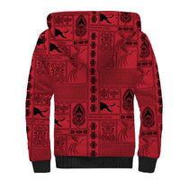 Papua New Guinea Heritage Motif Sherpa Hoodie Red Version LT05 - Polynesian Pride