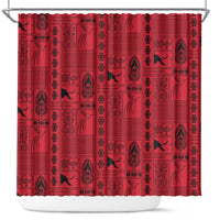 Papua New Guinea Heritage Motif Shower Curtain Red Version LT05 Red - Polynesian Pride