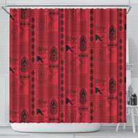Papua New Guinea Heritage Motif Shower Curtain Red Version LT05 - Polynesian Pride