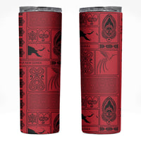 Papua New Guinea Heritage Motif Skinny Tumbler Red Version LT05 Red - Polynesian Pride