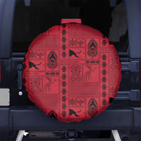 Papua New Guinea Heritage Motif Spare Tire Cover Red Version LT05 No hole Red - Polynesian Pride