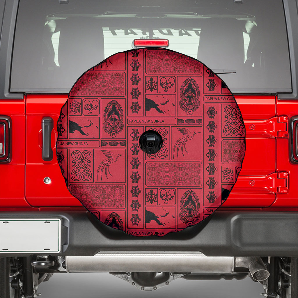 Papua New Guinea Heritage Motif Spare Tire Cover Red Version LT05 - Polynesian Pride