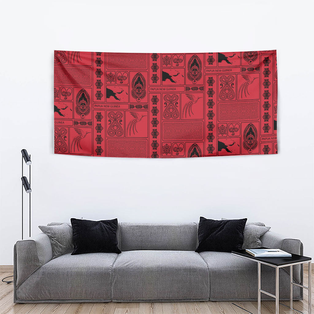 Papua New Guinea Heritage Motif Tapestry Red Version LT05 - Polynesian Pride