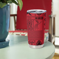 Papua New Guinea Heritage Motif Tumbler Cup Red Version LT05 - Polynesian Pride
