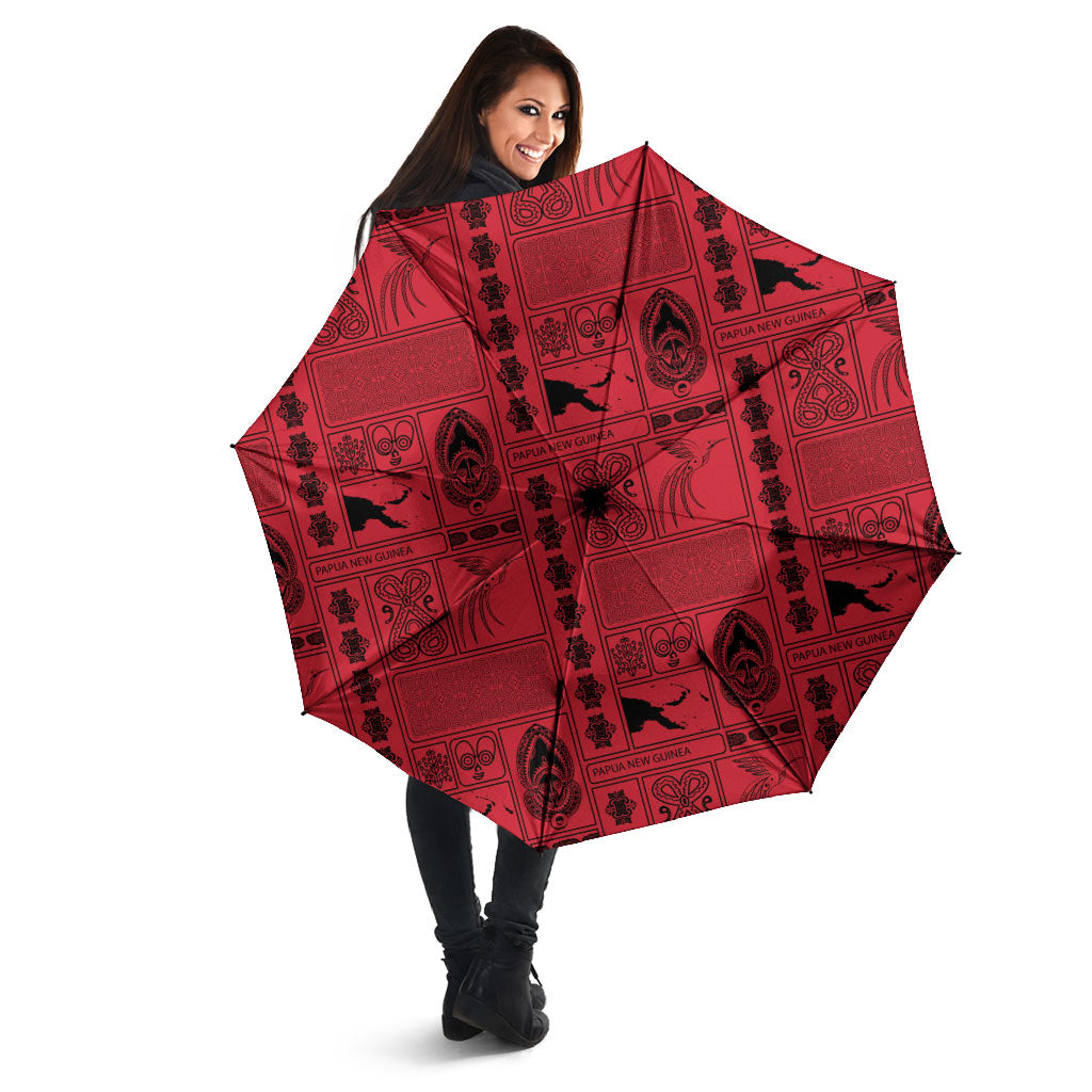Papua New Guinea Heritage Motif Umbrella Red Version LT05 - Polynesian Pride