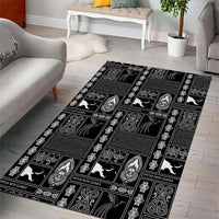 Papua New Guinea Heritage Motif Area Rug Black Version LT05 - Polynesian Pride