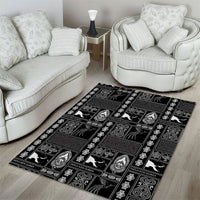 Papua New Guinea Heritage Motif Area Rug Black Version LT05 - Polynesian Pride