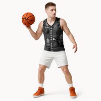 Papua New Guinea Heritage Motif Basketball Jersey Black Version LT05 - Polynesian Pride