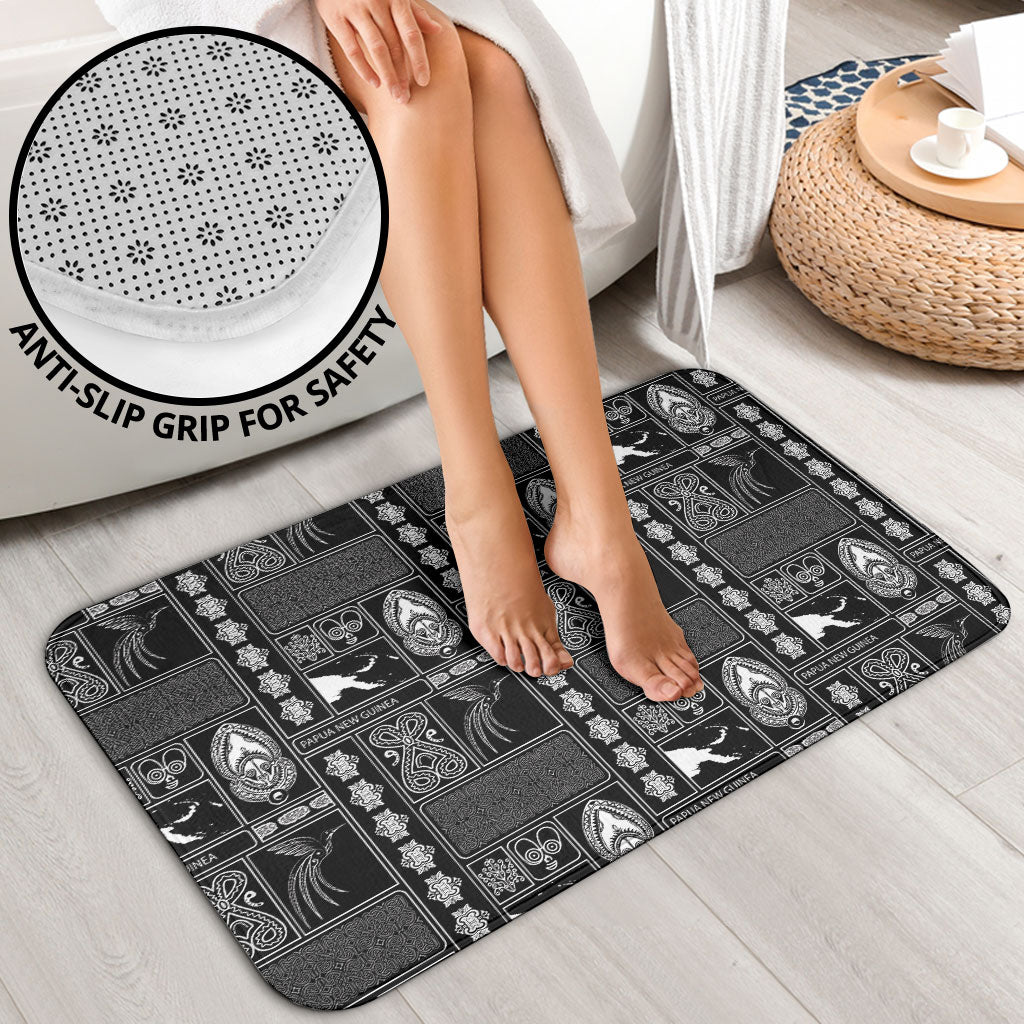 Papua New Guinea Heritage Motif Bathroom Set Black Version LT05 - Polynesian Pride