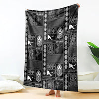 Papua New Guinea Heritage Motif Blanket Black Version LT05 - Polynesian Pride