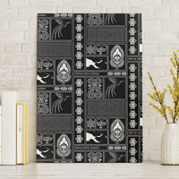 Papua New Guinea Heritage Motif Canvas Wall Art Black Version LT05 Without Frame Black - Polynesian Pride