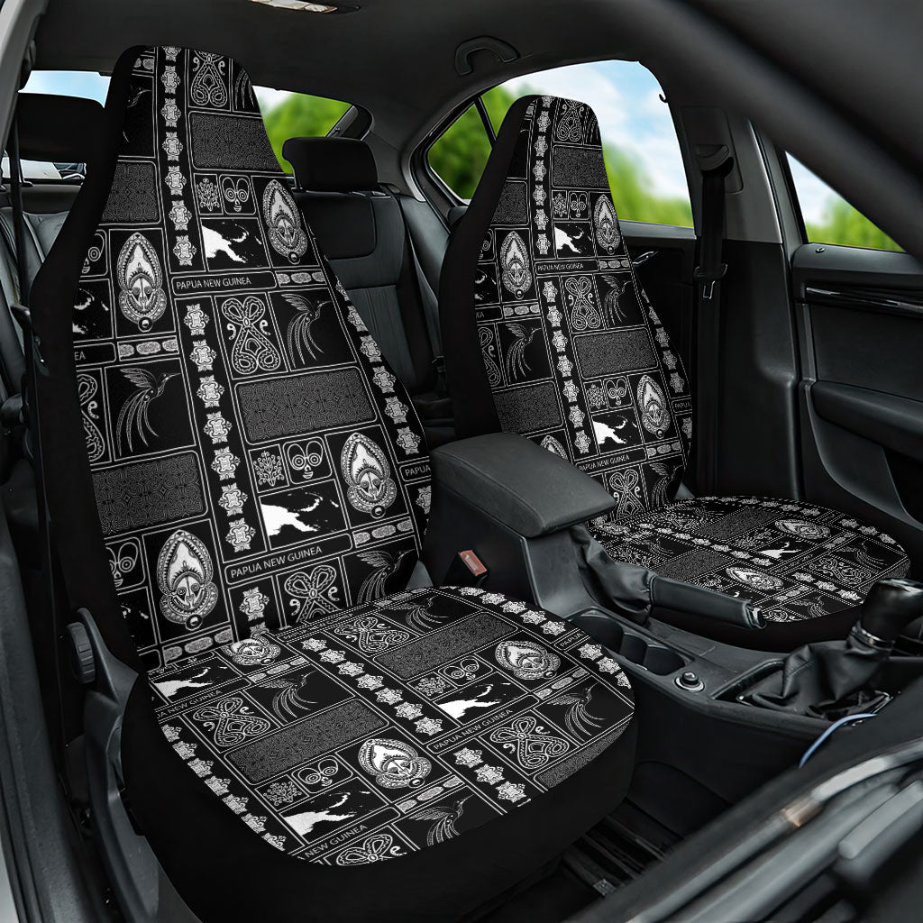 Papua New Guinea Heritage Motif Car Seat Cover Black Version LT05 One Size Black - Polynesian Pride