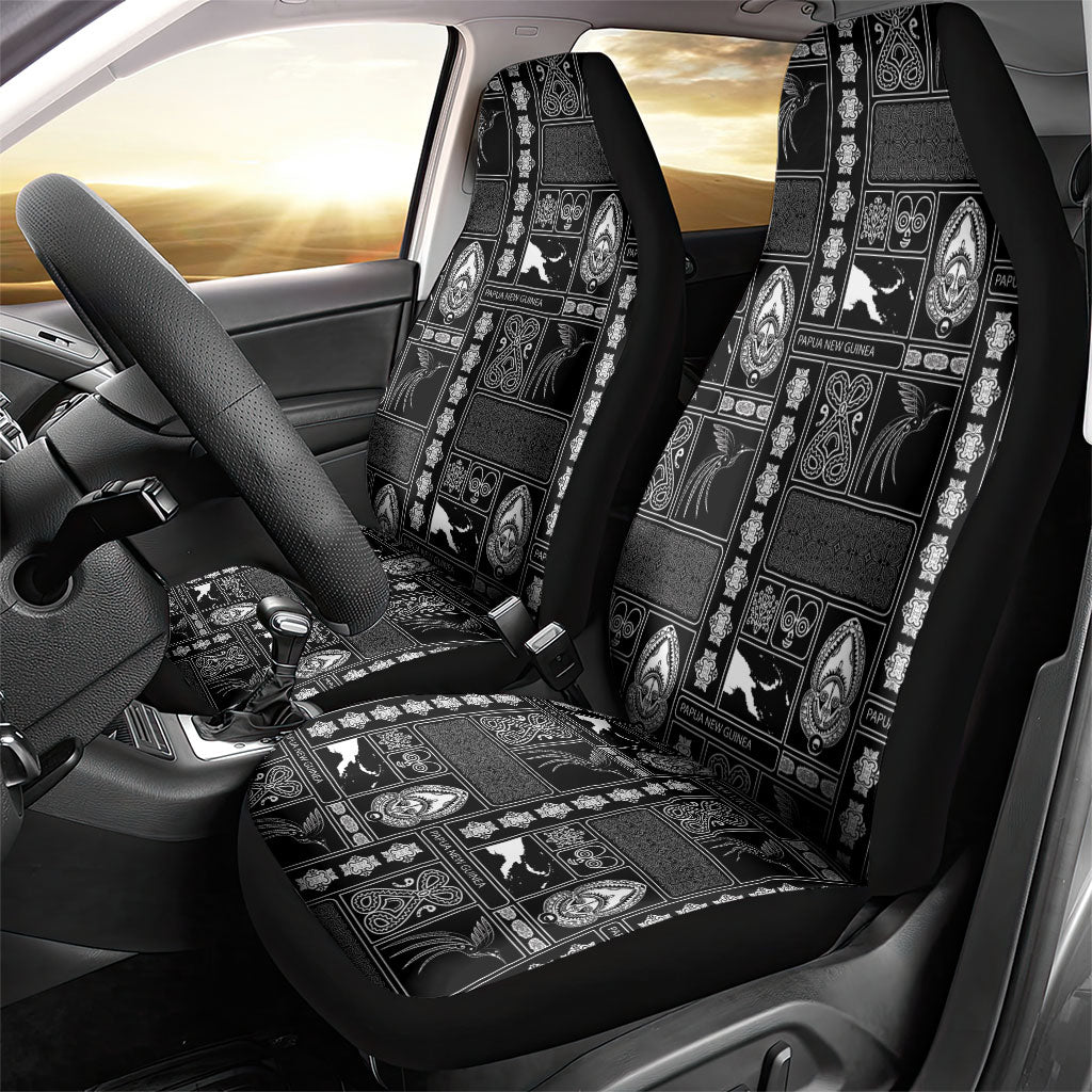 Papua New Guinea Heritage Motif Car Seat Cover Black Version LT05 - Polynesian Pride