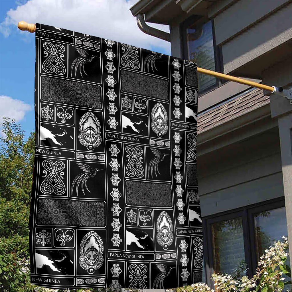 Papua New Guinea Heritage Motif Garden Flag Black Version LT05 - Polynesian Pride