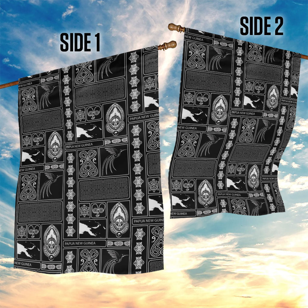 Papua New Guinea Heritage Motif Garden Flag Black Version LT05 - Polynesian Pride