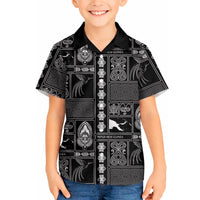 Papua New Guinea Heritage Motif Hawaiian Shirt Black Version LT05 - Polynesian Pride