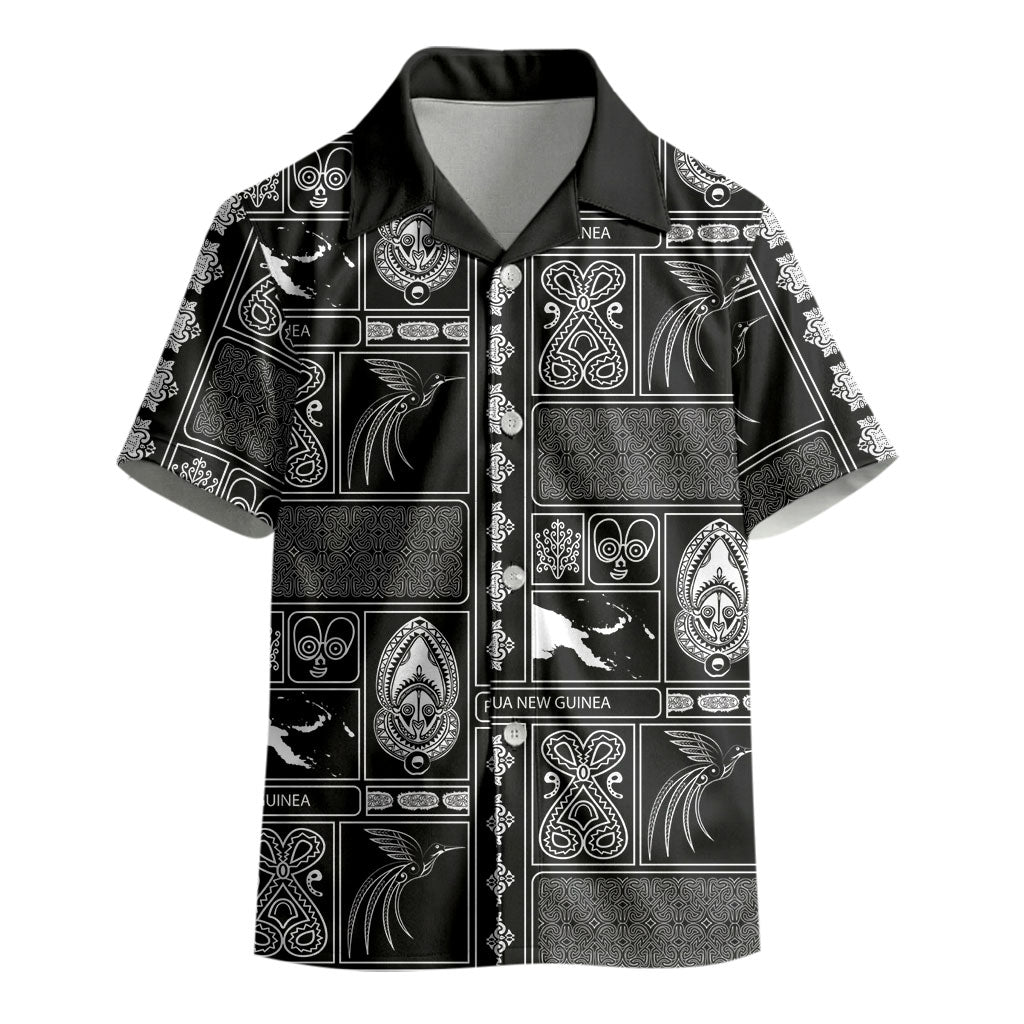 Papua New Guinea Heritage Motif Kid Hawaiian Shirt Black Version LT05 - Polynesian Pride